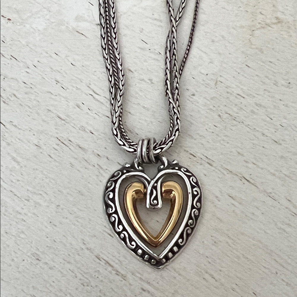 Brighton Ellington Double Heart Necklace 3 strand